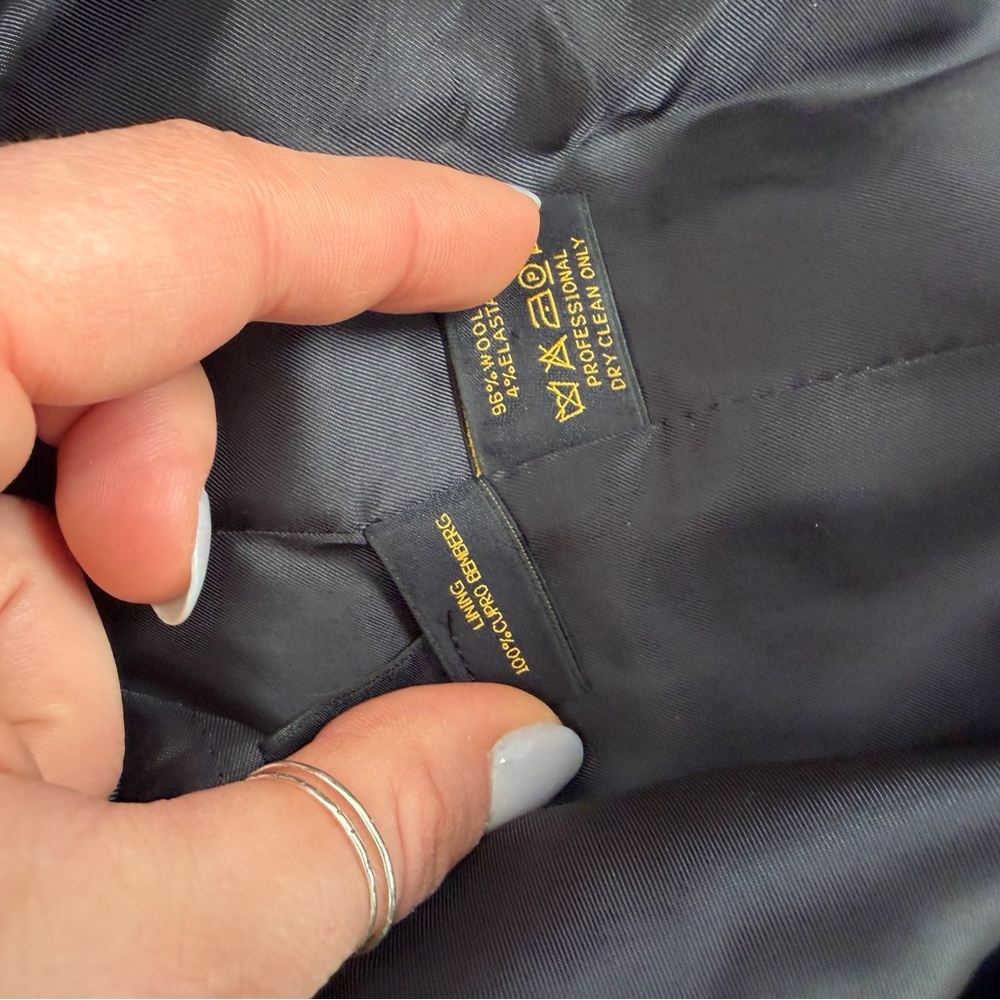 Pauw Amsterdam 100% Virgin Wool Longline Blazer Coat Size 3 (Large), Navy Blue - Picture 9 of 10